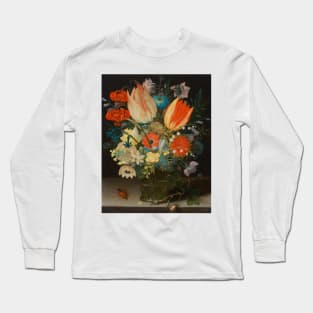 Still Life with Tulips by Peter Binoit Long Sleeve T-Shirt